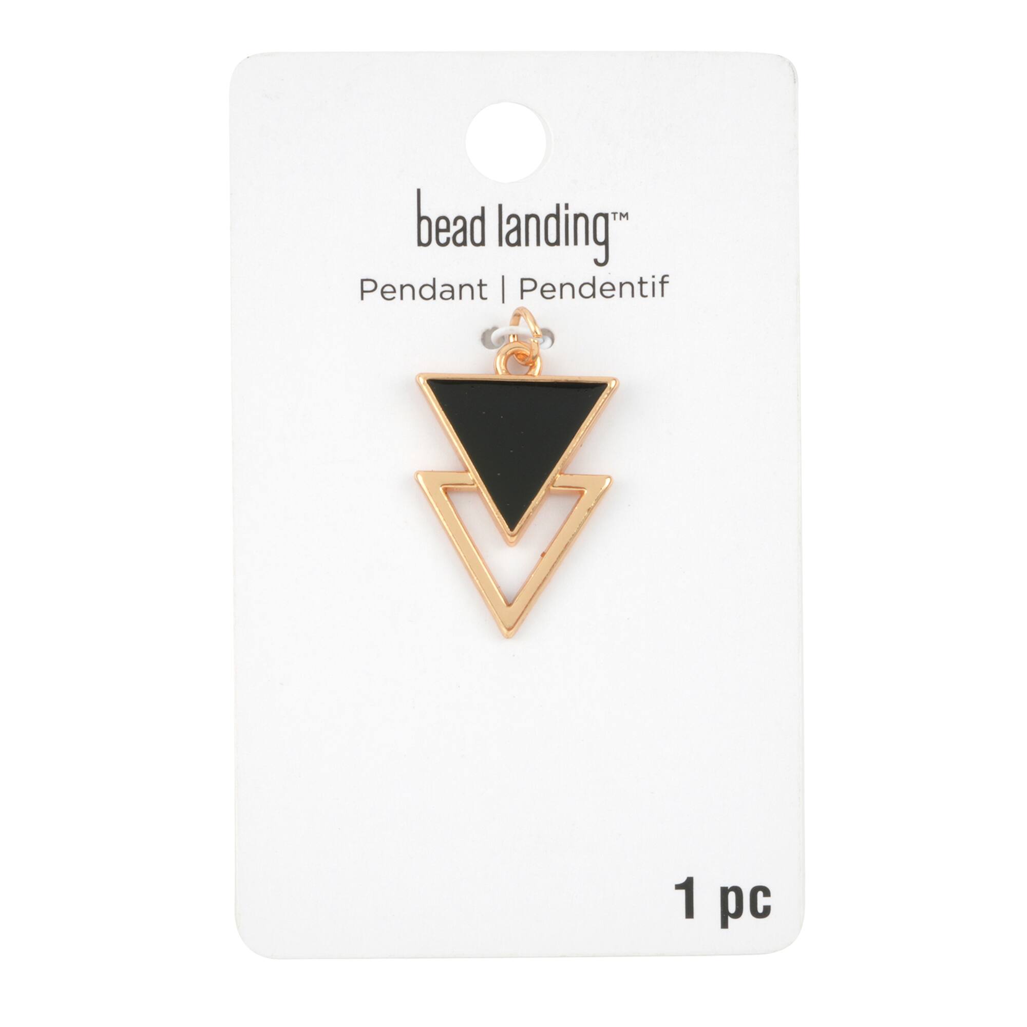 Gold & Black Overlap Triangle Pendant by Bead Landing™